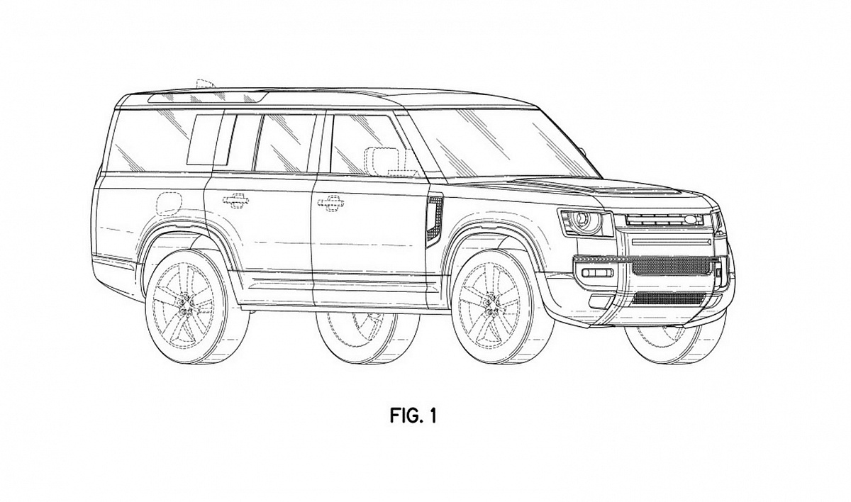 Land Rover запатентовал в США самый большой внедорожник Land Rover Defender с индексом 130