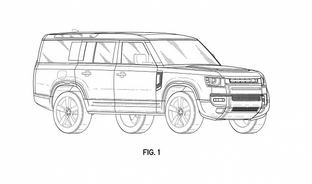 Land Rover запатентовал в США самый большой внедорожник Land Rover Defender с индексом 130