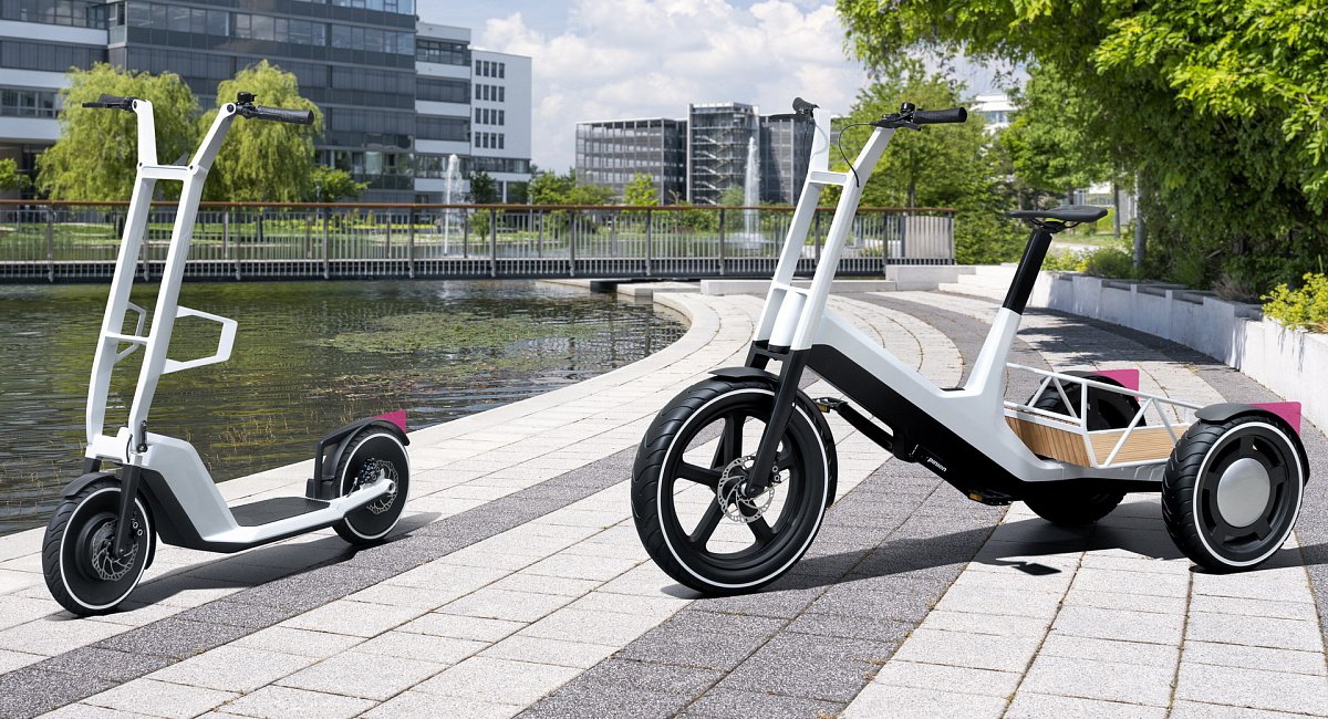 BMW представил электрический трехколесный велосипед и скутер как решения для городского транспорта