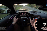 BMW M4 CSL мчится по автобану, почти разогнавшись до максимальной скорости