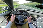 Посмотрите, как Audi S8 Plus разгоняется до максимальной скорости на автобане