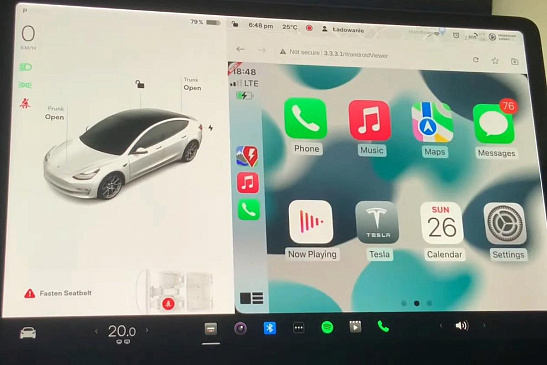 Теперь на электромобилях Tesla можно запускать сервис Apple CarPlay 