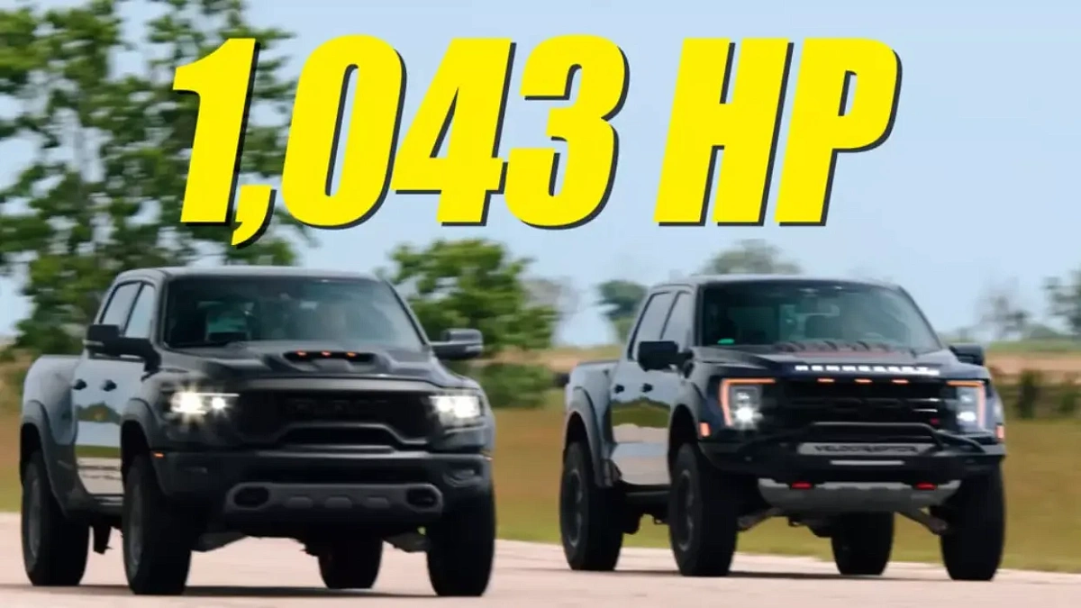 Каковы шансы стокового Ram TRX против 1000-сильного Ford F-150 Raptor R 