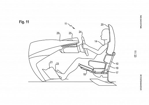 Porsche запатентовал дизайн сидений для беспилотных автомобилей