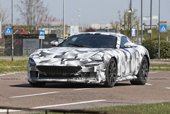 На дорожных тестах заметили растянутый Ferrari Roma 