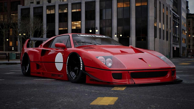 Для итальянского Ferrari F40 представили широкофюзеляжный обвес 