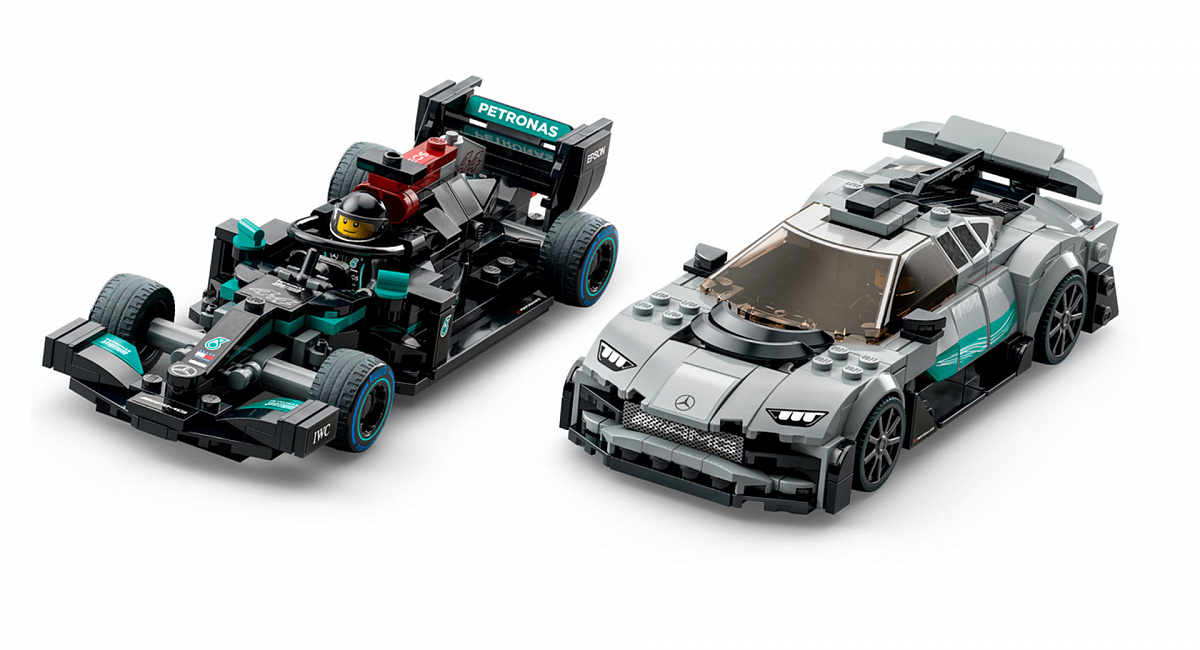 Lego выпустил набор с автомобилем Mercedes F1 Гамильтона и AMG Project One