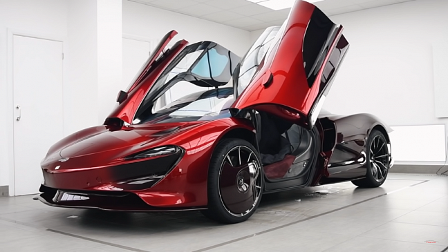 Ателье Topaz представило уникальный McLaren Speedtail в ярко-красном цвете 