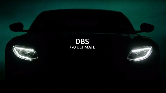 Компания Aston Martin показала на фототизере новое купе Aston Martin DBS 770 Ultimate