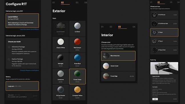 Заработал онлайн-конфигуратор для электрического пикапа Rivian R1T