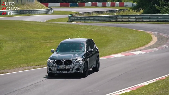 Новый кроссовер BMW X3 M сняли на видео во время тестов в Нюрбургринге