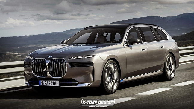 В Сети появился неофициальный рендер на универсал BMW 7 Series 2023