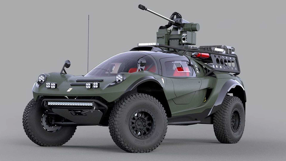 В Сети показали внедорожник Glickenhaus 008 в виде военного автомобиля с пушкой на крыше