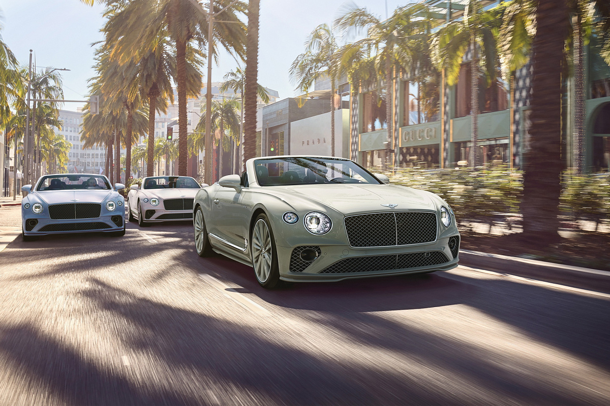 Подразделение Bentley представило три спецвыпуска Continental GTC Speed для возрождения голливудского гламура