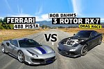 Драг-рейсинг - японский Mazda RX-7 против итальянского Ferrari 488 Pista