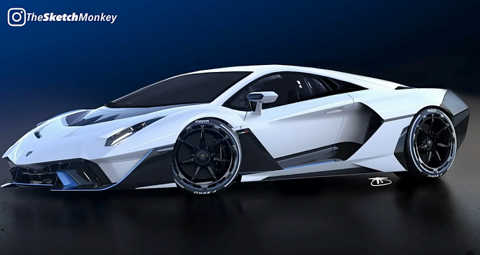 Преемник Lamborghini Aventador примерил стиль гоночного SC20