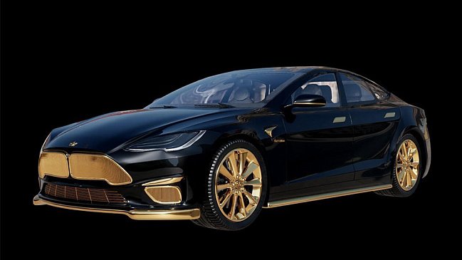 Ателье Caviar выпустило Tesla Model S с позолотой по цене в 22,3 млн рублей