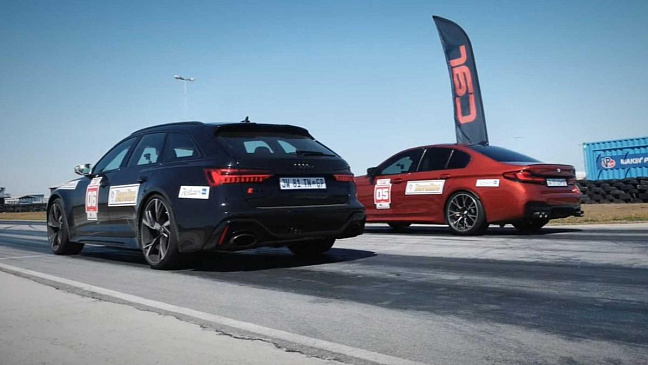 Сможет ли "заряженный" универсал Audi RS6 Avant обогнать BMW M5 Competition?
