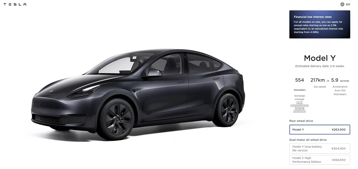 Tesla Model Y подорожала на 1000 долларов при снижении интереса к электромобилям