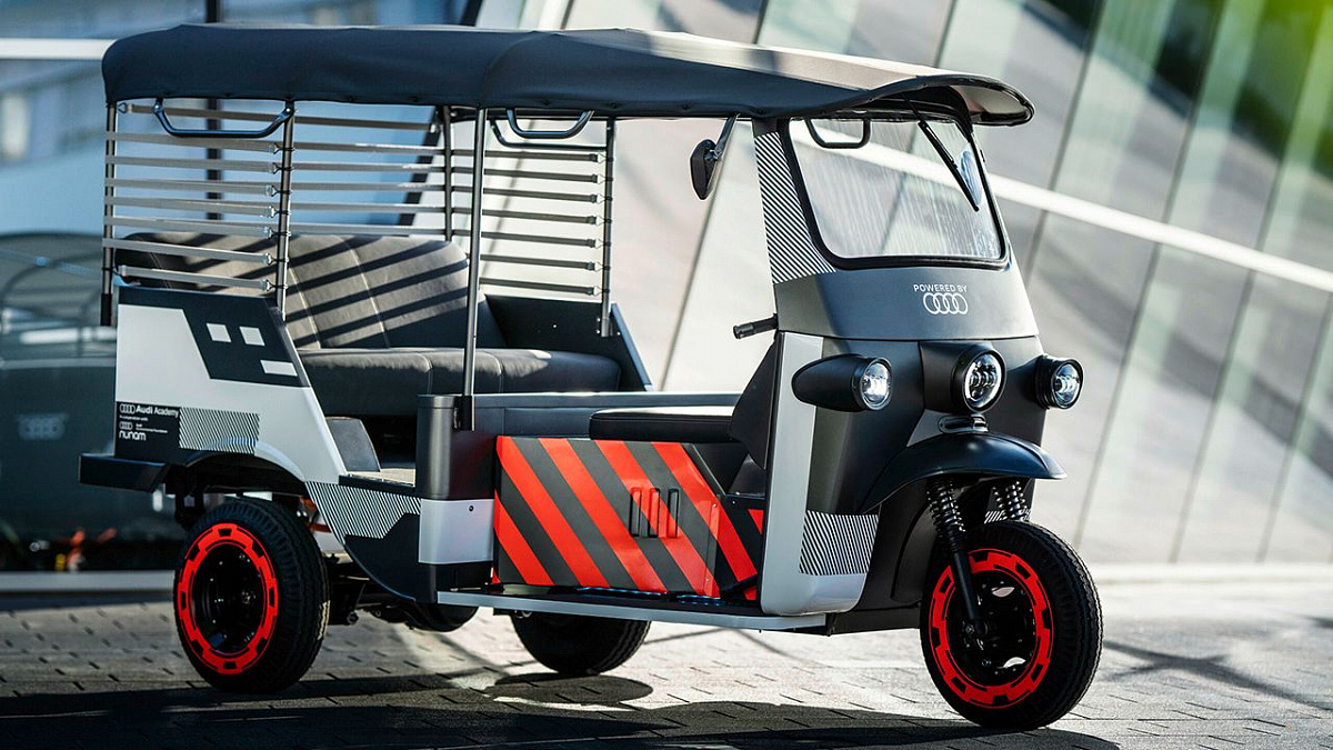Компания AUDI представила электрическую рикшу для Индии с аккумуляторами от электрокара e-tron