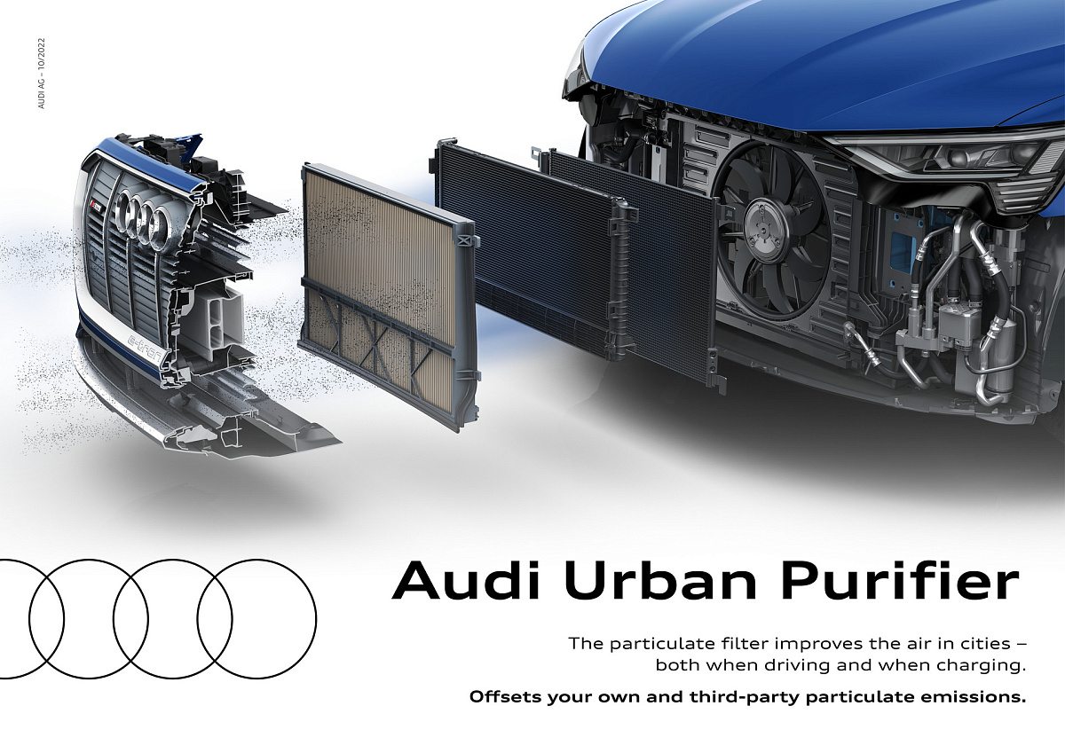Компания Audi тестирует E-Tron с сажевым фильтром для очистки воздуха во время движения