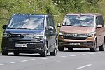 Новый Volkswagen Transporter T7 тестируют в паре с предшественником 